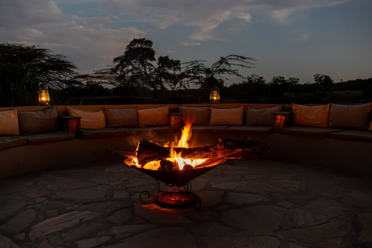 Safari lodge campfire area